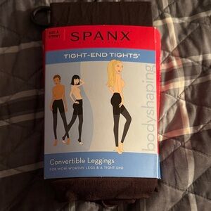 SPANX Dark Brown Convertible Leggings NIP Ret $28 Sz A